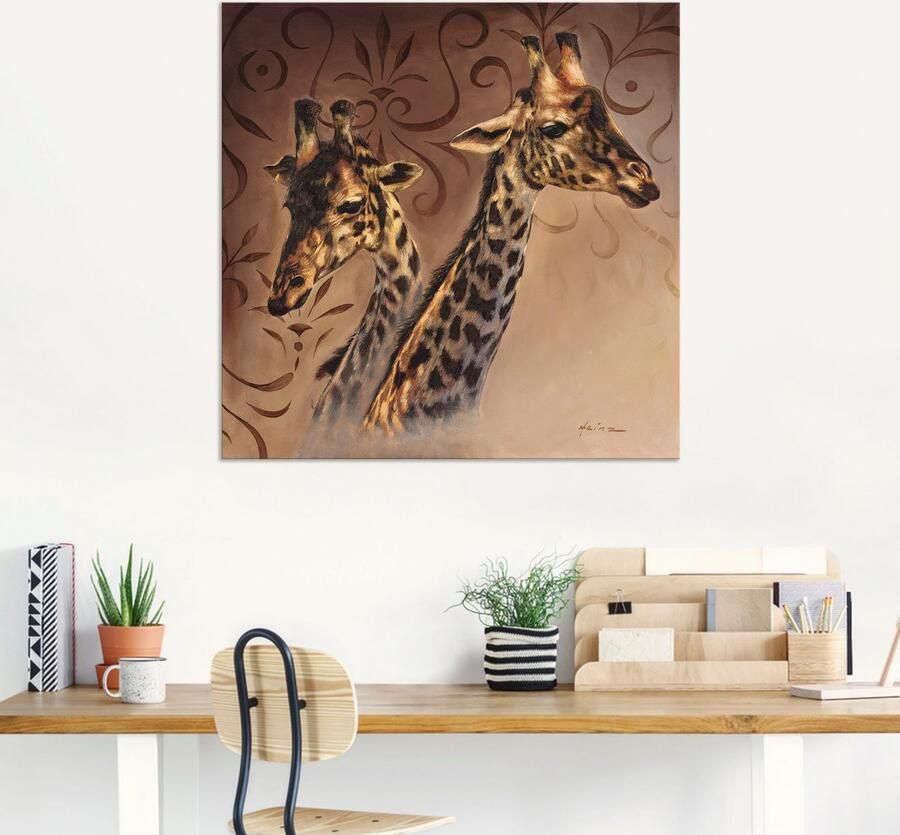 Artland Aluminium dibond print Giraffen portret geschikt voor binnen en buiten buitenafbeelding - Foto 6