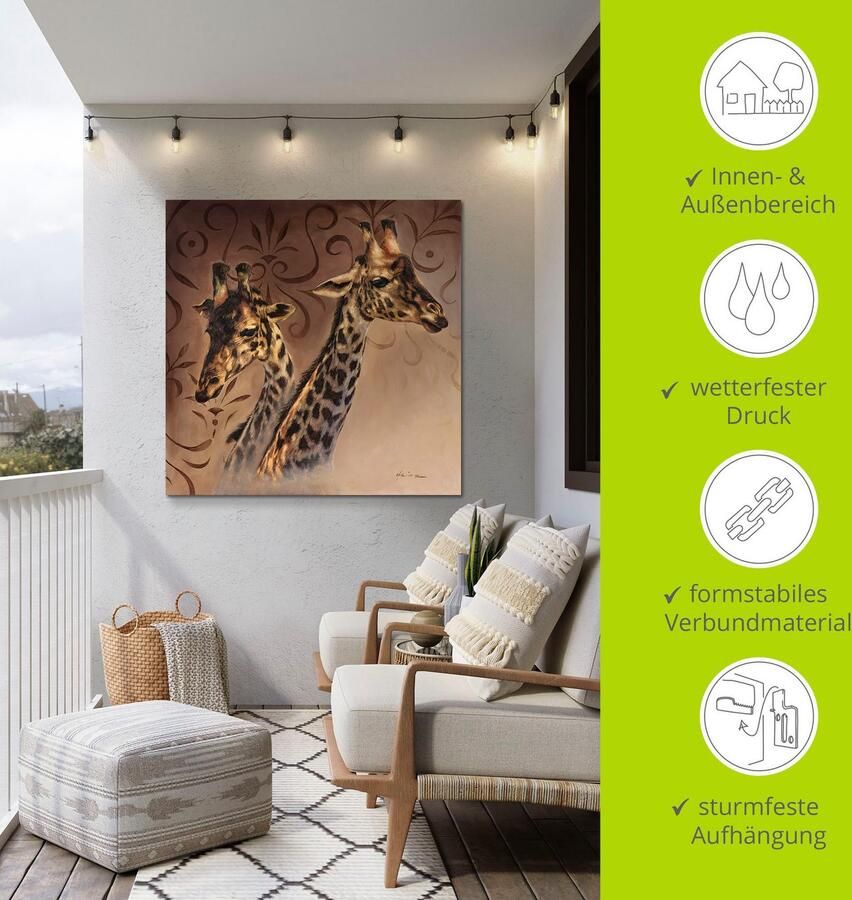 Artland Artprint Giraffen portret als artprint van aluminium artprint voor buiten artprint op linnen in verschillende maten - Foto 4