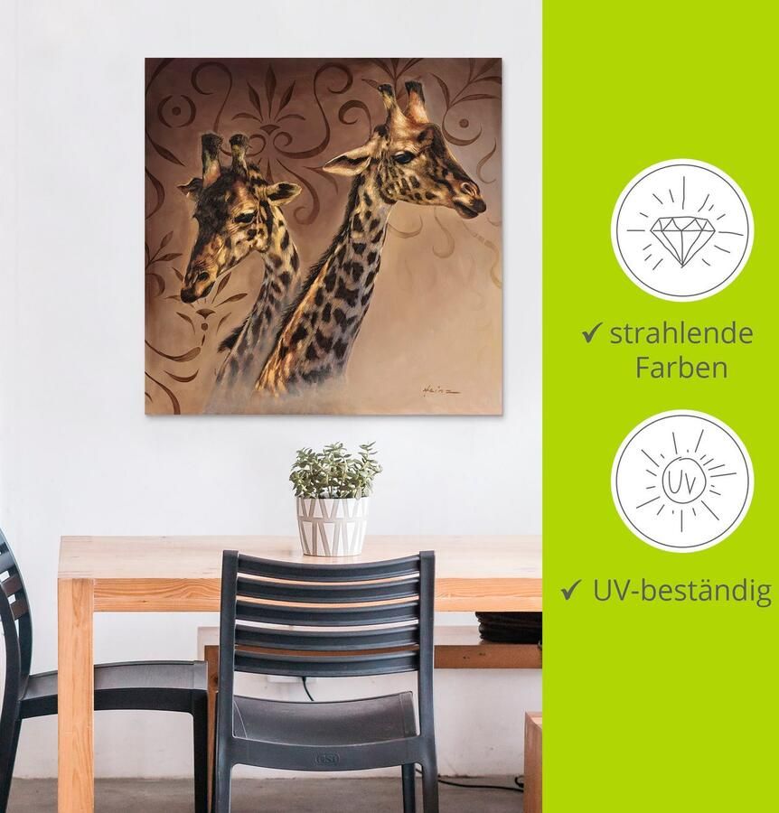 Artland Artprint Giraffen portret als artprint van aluminium artprint voor buiten artprint op linnen in verschillende maten - Foto 3