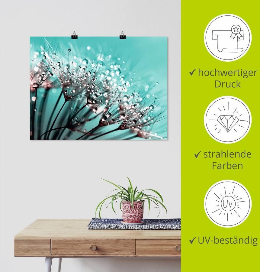 Artland Artprint Glinsterende pluizenbol I als artprint op linnen poster in verschillende formaten maten - Foto 3