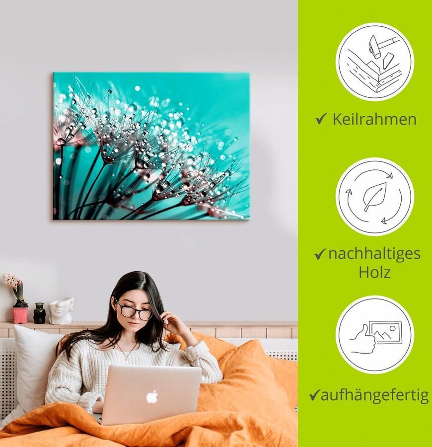 Artland Artprint Glinsterende pluizenbol I als artprint op linnen poster in verschillende formaten maten - Foto 2