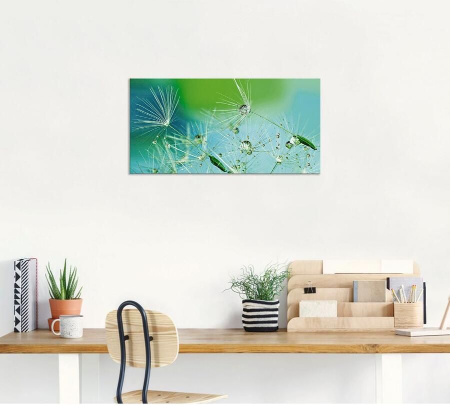 Artland Artprint Glinsterende pluizenbol met waterdruppels als artprint van aluminium artprint voor buiten artprint op linnen in verschillende maten - Foto 4