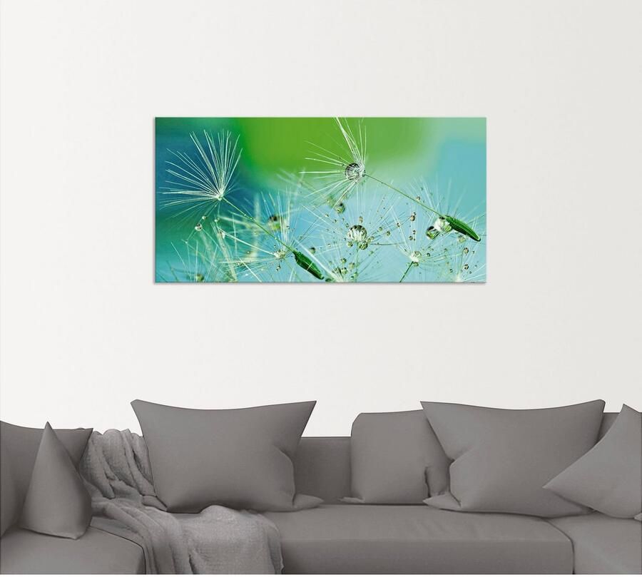 Artland Artprint Glinsterende pluizenbol met waterdruppels als artprint van aluminium artprint voor buiten artprint op linnen in verschillende maten - Foto 5