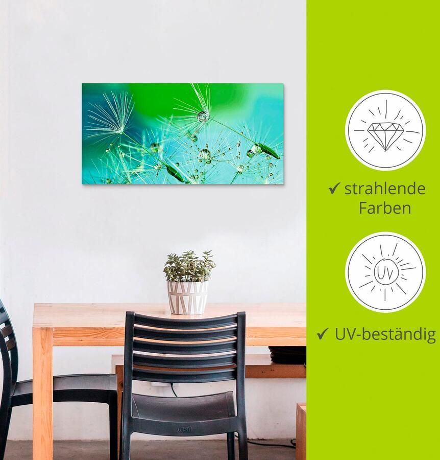 Artland Artprint Glinsterende pluizenbol met waterdruppels als artprint van aluminium artprint voor buiten artprint op linnen in verschillende maten - Foto 2