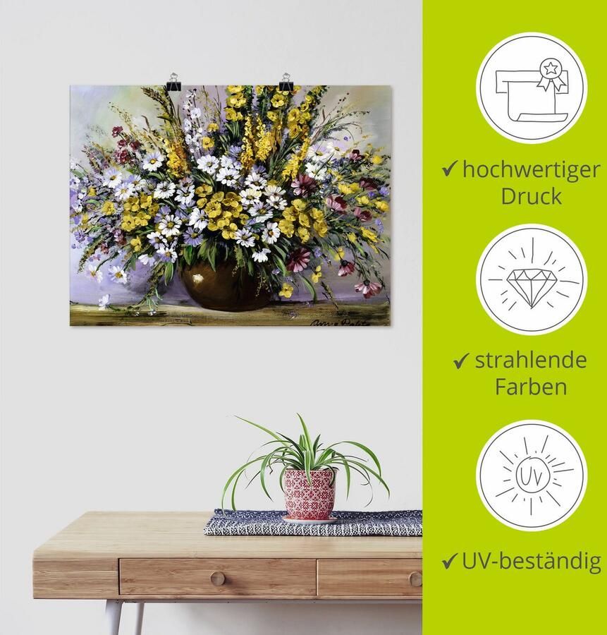 Artland Artprint Glorie van madeliefjes als artprint op linnen poster in verschillende formaten maten - Foto 3