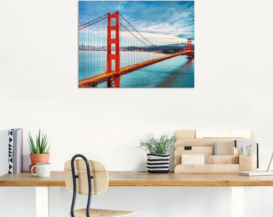 Artland Artprint Golden Gate Bridge als artprint van aluminium artprint voor buiten artprint op linnen poster muursticker - Foto 6