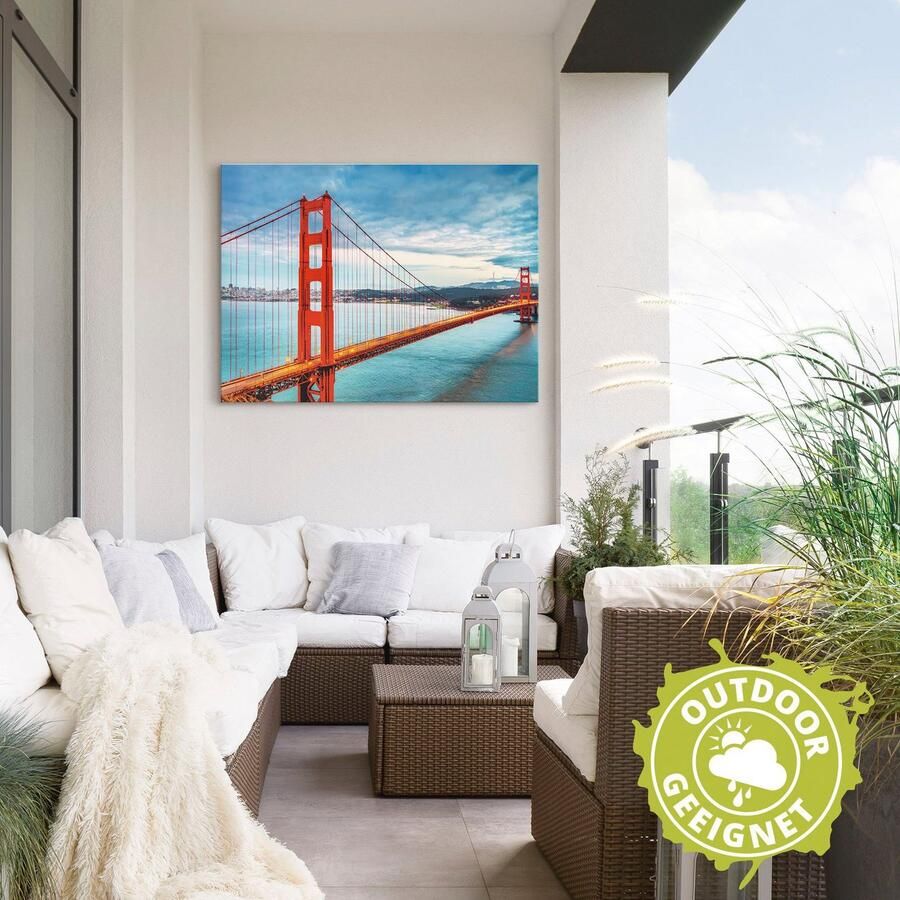 Artland Artprint Golden Gate Bridge als artprint van aluminium artprint voor buiten artprint op linnen poster muursticker - Foto 2