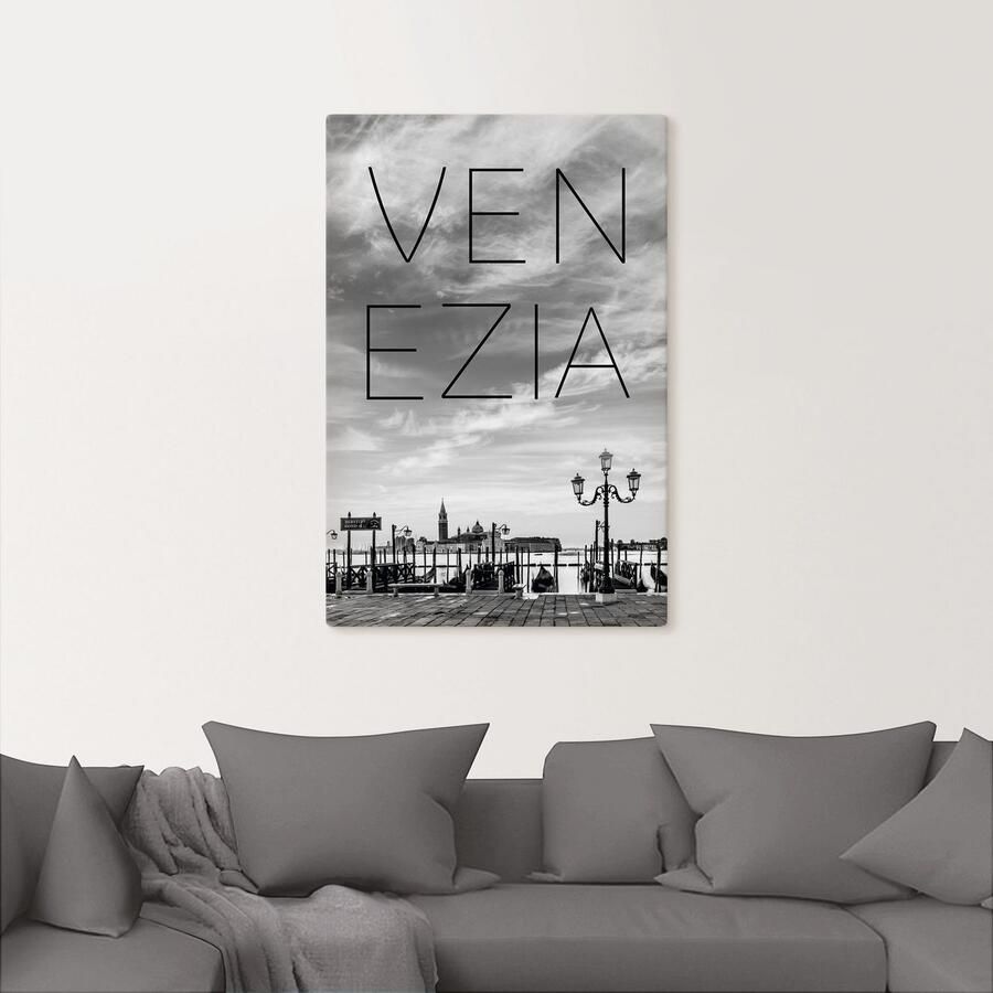 Artland Artprint Gondels 's morgens vroeg in Venetië als artprint op linnen in verschillende maten - Foto 2