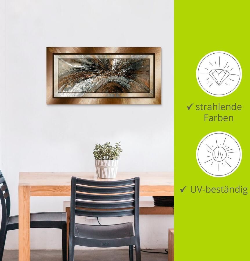 Artland Artprint Goudkleur abstract 1 als artprint van aluminium artprint voor buiten artprint op linnen poster in verschillende maten. maten - Foto 4