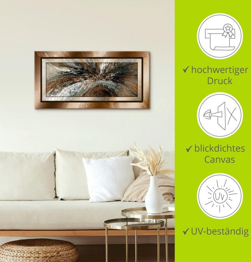 Artland Artprint Goudkleur abstract 1 als artprint van aluminium artprint voor buiten artprint op linnen poster in verschillende maten. maten - Foto 4