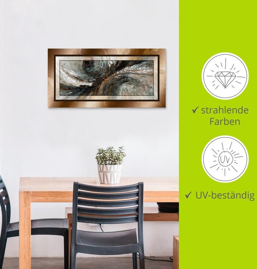 Artland Artprint Goudkleur abstract 2 als artprint van aluminium artprint voor buiten artprint op linnen poster in verschillende maten. maten - Foto 3