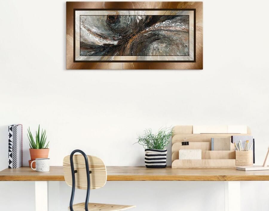 Artland Artprint Goudkleur abstract 2 als artprint van aluminium artprint voor buiten artprint op linnen poster in verschillende maten. maten - Foto 5
