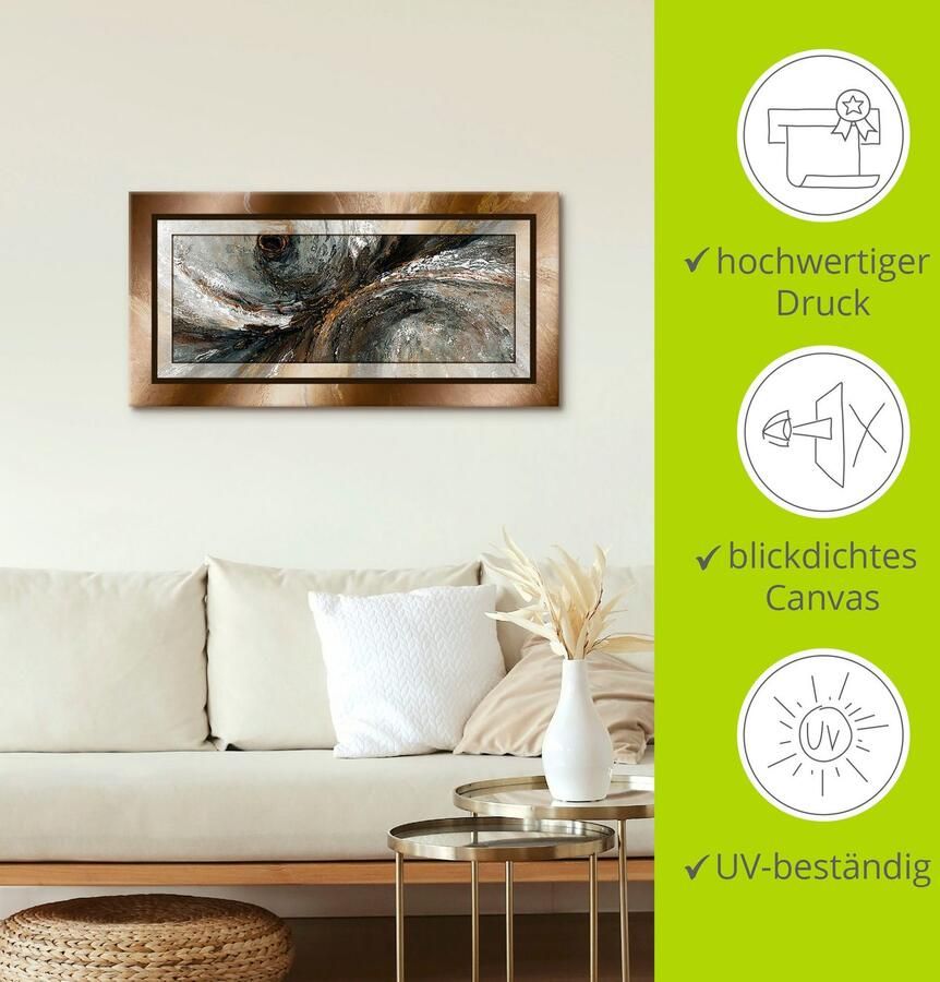 Artland Artprint Goudkleur abstract 2 als artprint van aluminium artprint voor buiten artprint op linnen poster in verschillende maten. maten - Foto 3
