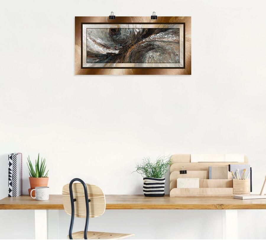 Artland Artprint Goudkleur abstract 2 als artprint van aluminium artprint voor buiten artprint op linnen poster in verschillende maten. maten - Foto 4