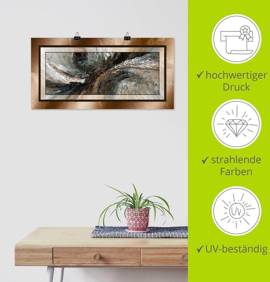 Artland Artprint Goudkleur abstract 2 als artprint van aluminium artprint voor buiten artprint op linnen poster in verschillende maten. maten - Foto 3