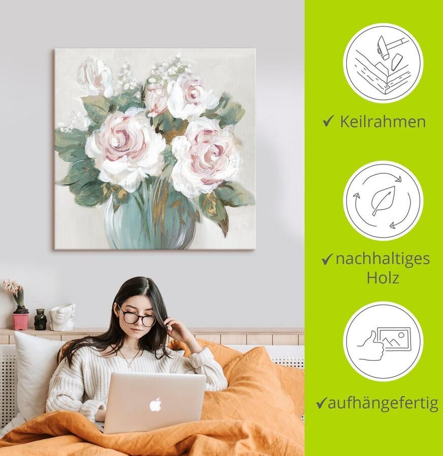 Artland Artprint Goudkleurige bos bloemen als artprint van aluminium artprint voor buiten artprint op linnen poster in verschillende maten. maten - Foto 4