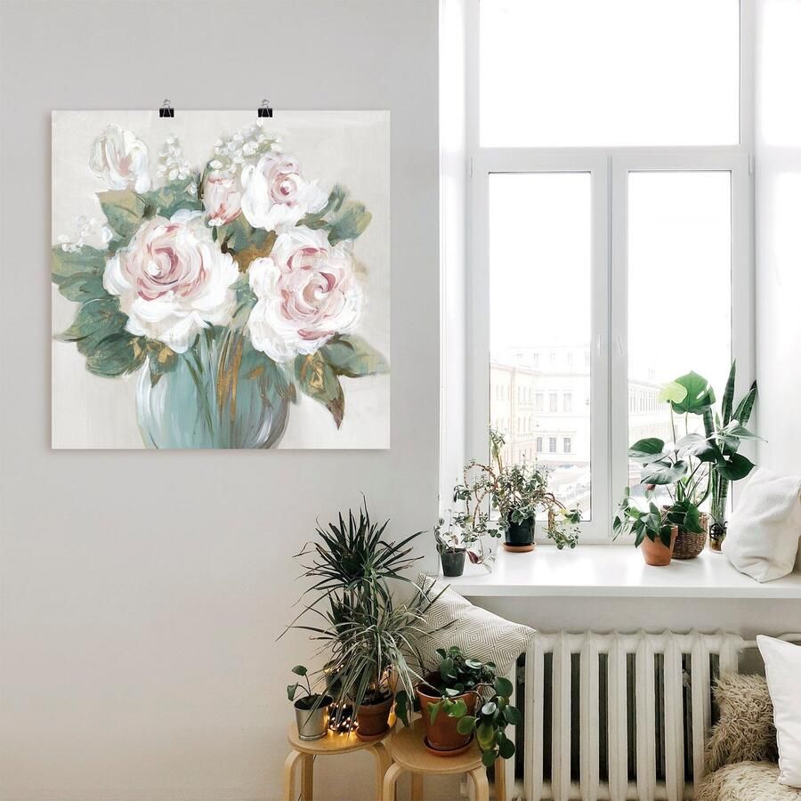 Artland Artprint Goudkleurige bos bloemen als artprint van aluminium artprint voor buiten artprint op linnen poster in verschillende maten. maten