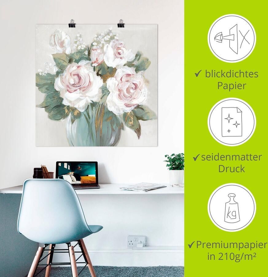 Artland Artprint Goudkleurige bos bloemen als artprint van aluminium artprint voor buiten artprint op linnen poster in verschillende maten. maten - Foto 2