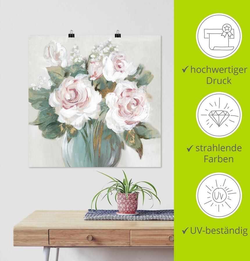 Artland Artprint Goudkleurige bos bloemen als artprint van aluminium artprint voor buiten artprint op linnen poster in verschillende maten. maten - Foto 3