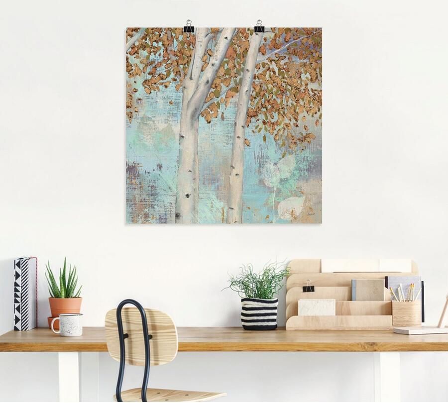 Artland Artprint Goudkleurige bos II als artprint op linnen poster in verschillende formaten maten - Foto 4