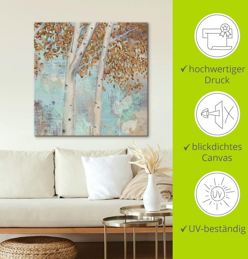 Artland Artprint Goudkleurige bos II als artprint op linnen poster in verschillende formaten maten - Foto 2