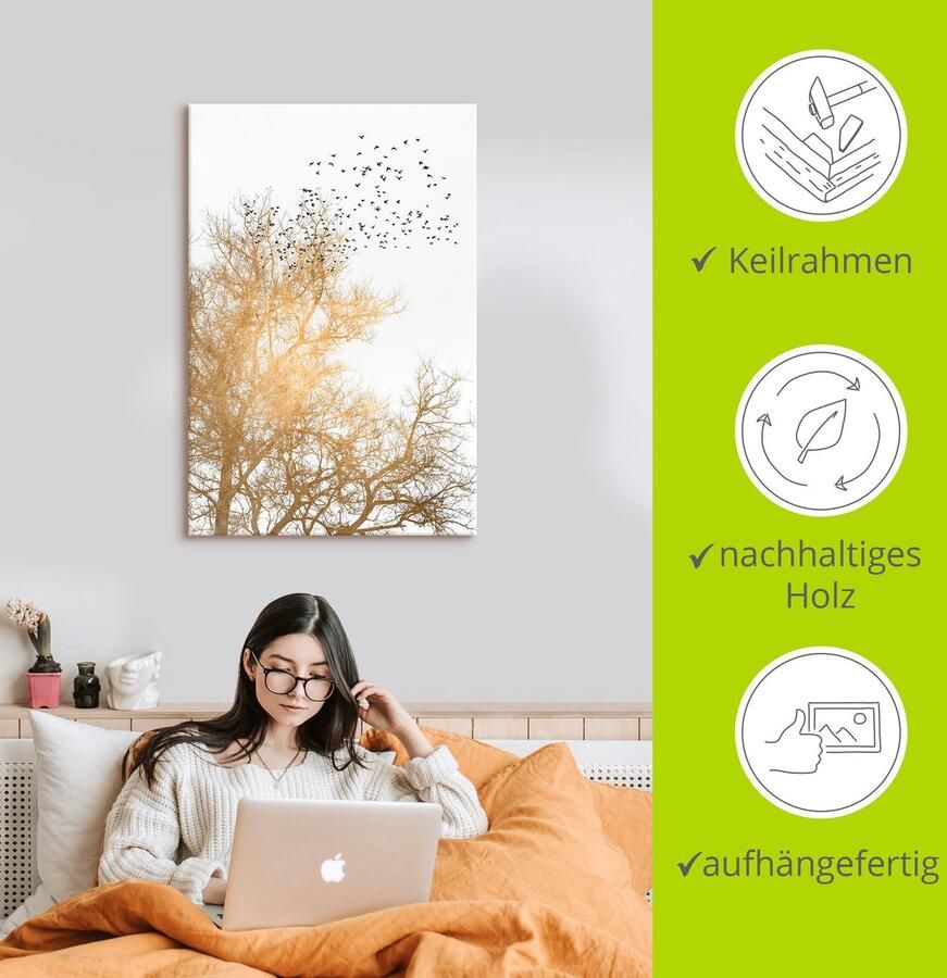 Artland Artprint Goudkleurige hemel als artprint op linnen poster in verschillende formaten maten - Foto 3