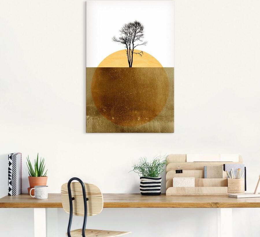 Artland Artprint Goudkleurige oceaan als artprint van aluminium artprint voor buiten artprint op linnen poster in verschillende maten. maten - Foto 6