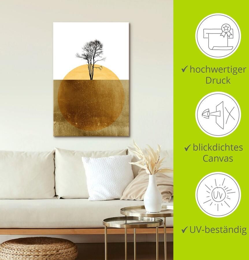 Artland Artprint Goudkleurige oceaan als artprint van aluminium artprint voor buiten artprint op linnen poster in verschillende maten. maten - Foto 5