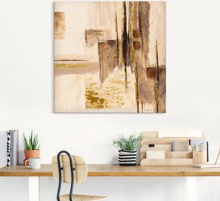 Artland Artprint Goudkleurige silhouet I als artprint op linnen muursticker in verschillende maten - Foto 5