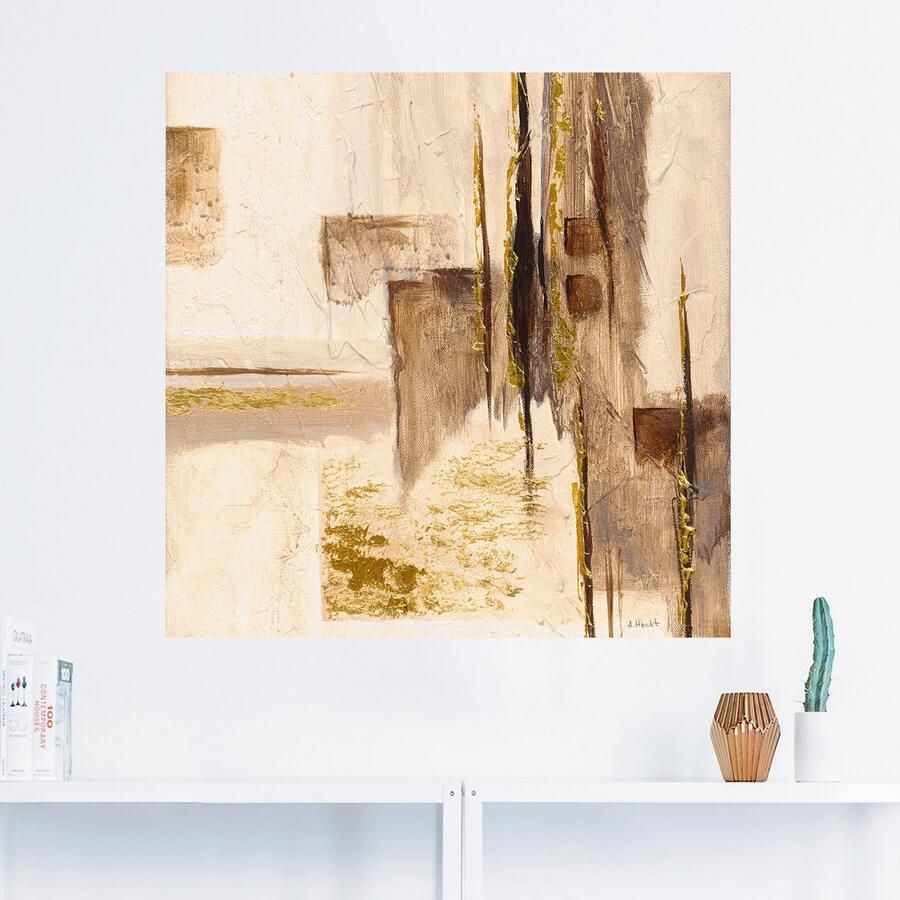 Artland Artprint Goudkleurige silhouet I als artprint op linnen muursticker in verschillende maten