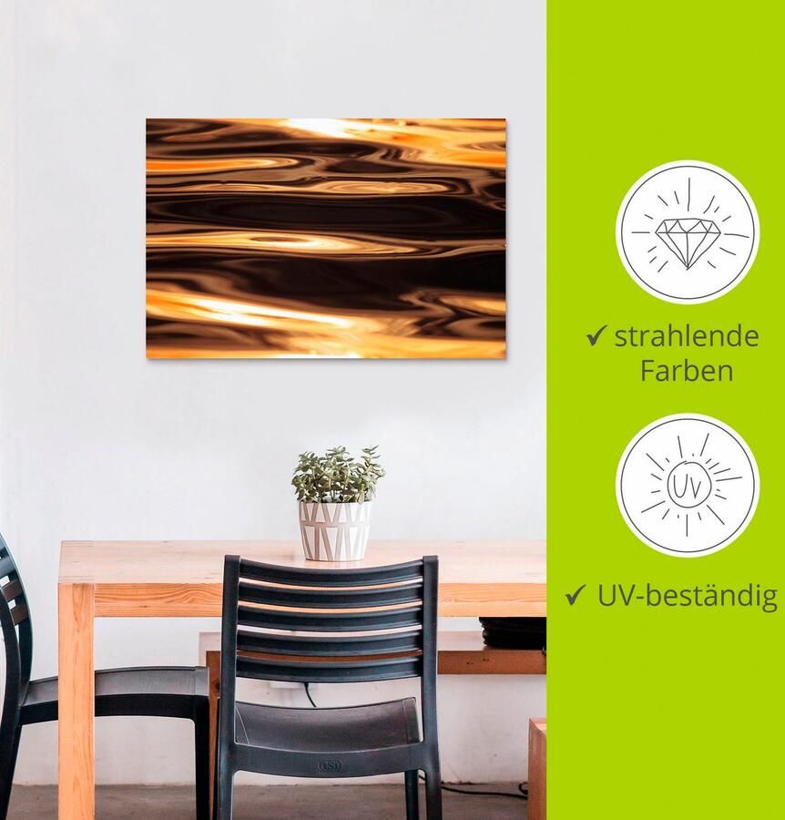 Artland Artprint Goudkleurige water van de zee als artprint van aluminium artprint voor buiten artprint op linnen poster in verschillende maten. maten - Foto 2