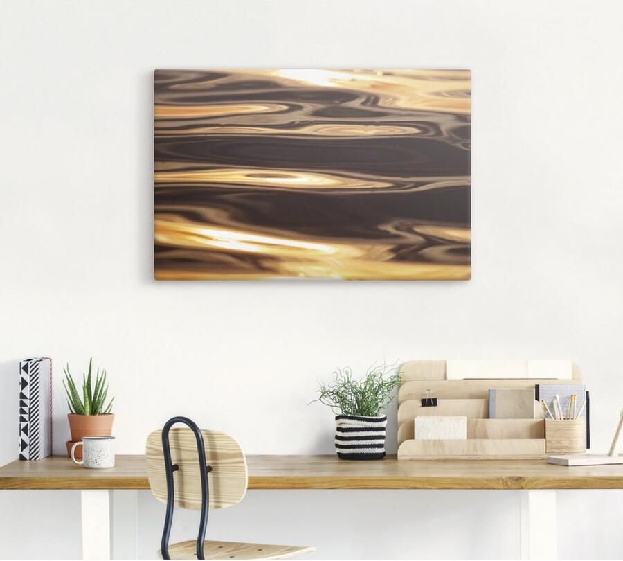 Artland Artprint Goudkleurige water van de zee als artprint van aluminium artprint voor buiten artprint op linnen poster in verschillende maten. maten - Foto 3