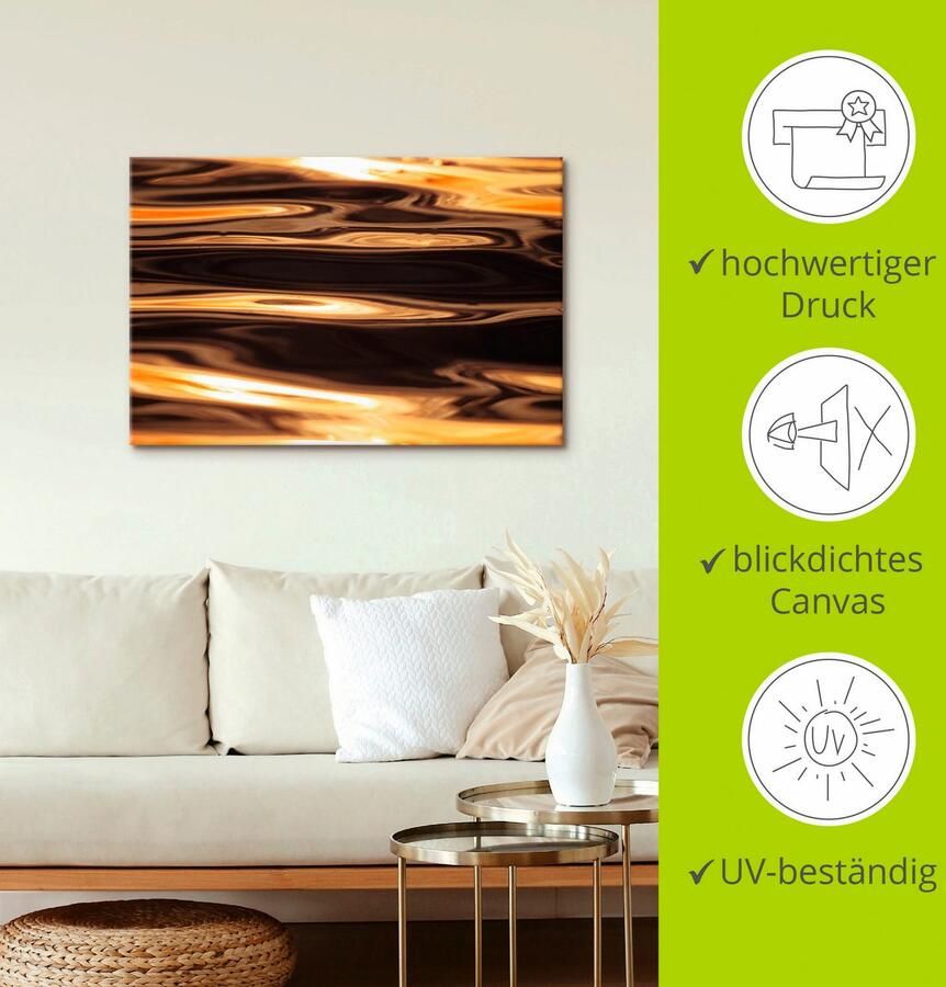 Artland Artprint Goudkleurige water van de zee als artprint van aluminium artprint voor buiten artprint op linnen poster in verschillende maten. maten - Foto 2