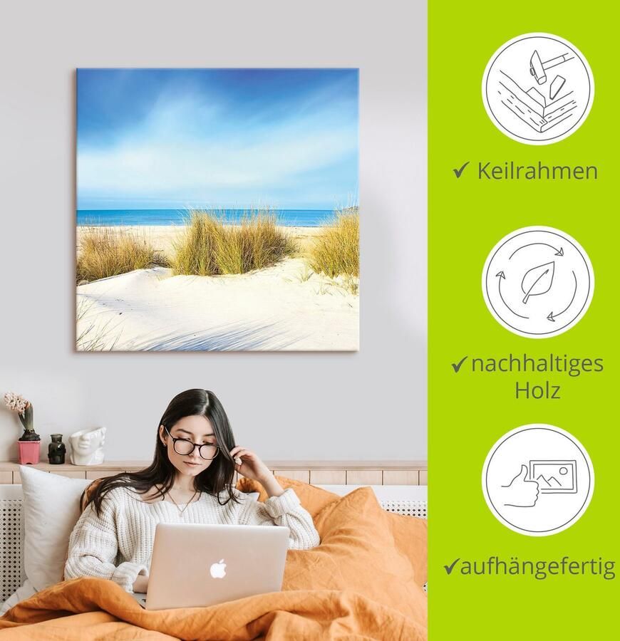 Artland Artprint Gras op zandduinen als artprint op linnen poster muursticker in verschillende maten - Foto 3