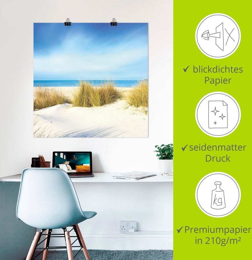 Artland Artprint Gras op zandduinen als artprint op linnen poster muursticker in verschillende maten - Foto 2