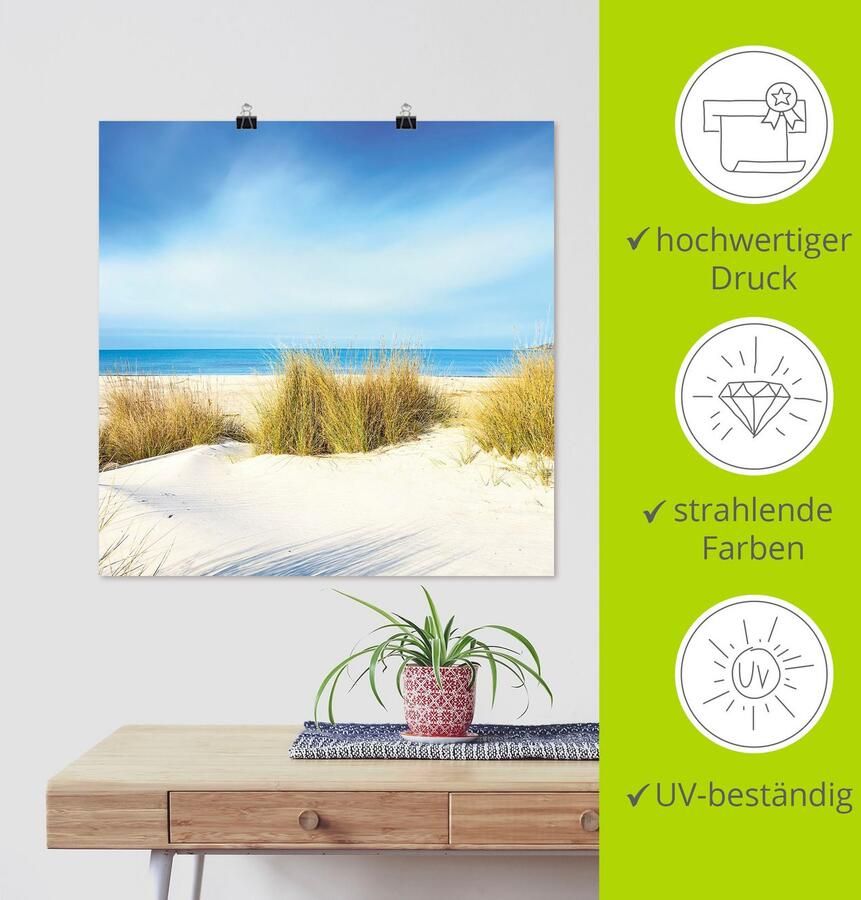 Artland Artprint Gras op zandduinen als artprint op linnen poster muursticker in verschillende maten - Foto 3