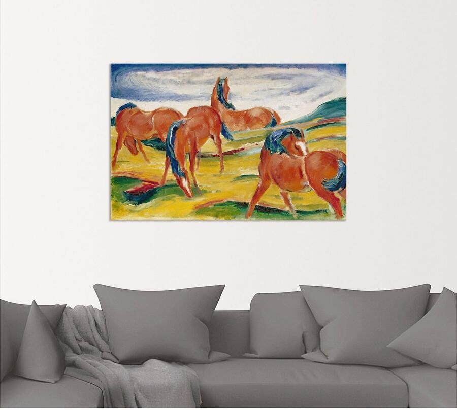 Artland Artprint Grazende paarden III. 1910 als artprint van aluminium artprint voor buiten artprint op linnen in verschillende maten - Foto 4