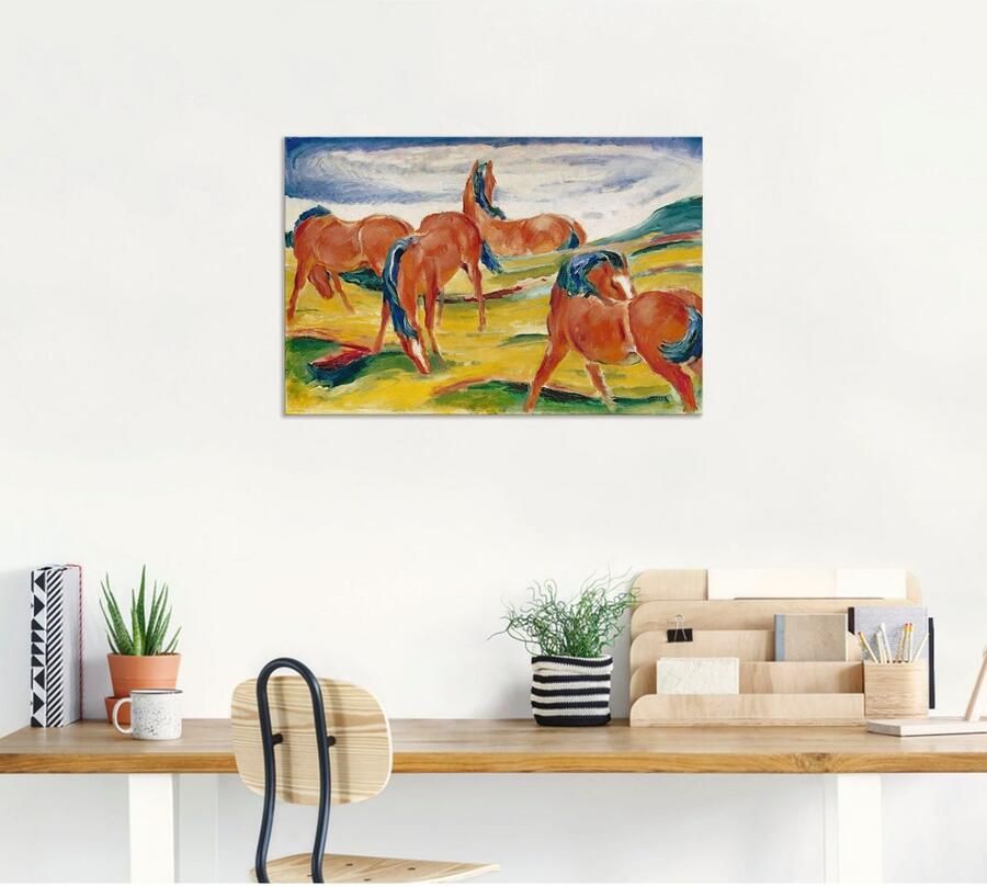 Artland Artprint Grazende paarden III. 1910 als artprint van aluminium artprint voor buiten artprint op linnen in verschillende maten - Foto 5