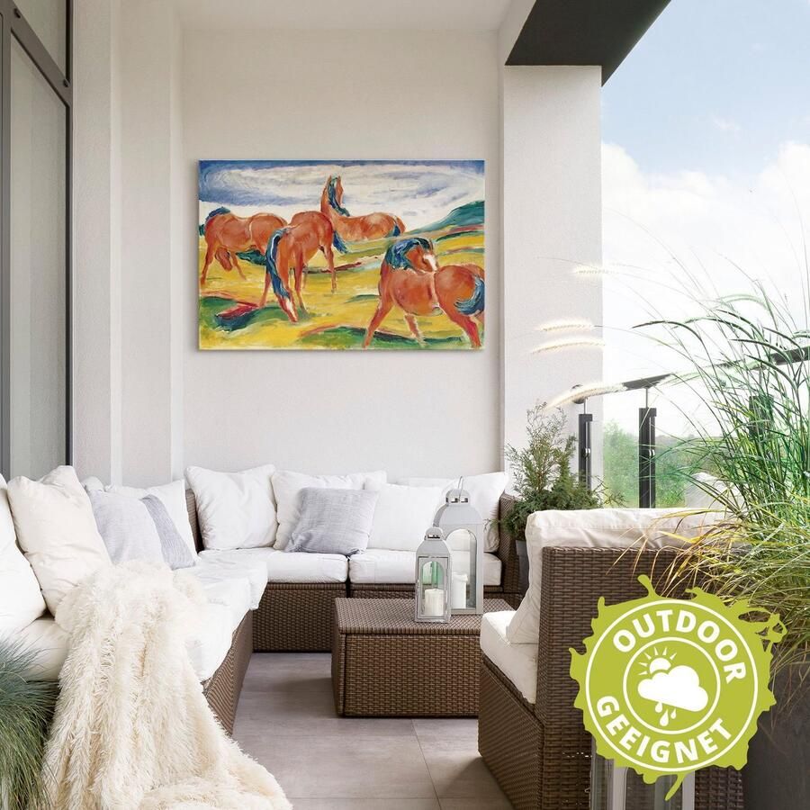 Artland Artprint Grazende paarden III. 1910 als artprint van aluminium artprint voor buiten artprint op linnen in verschillende maten