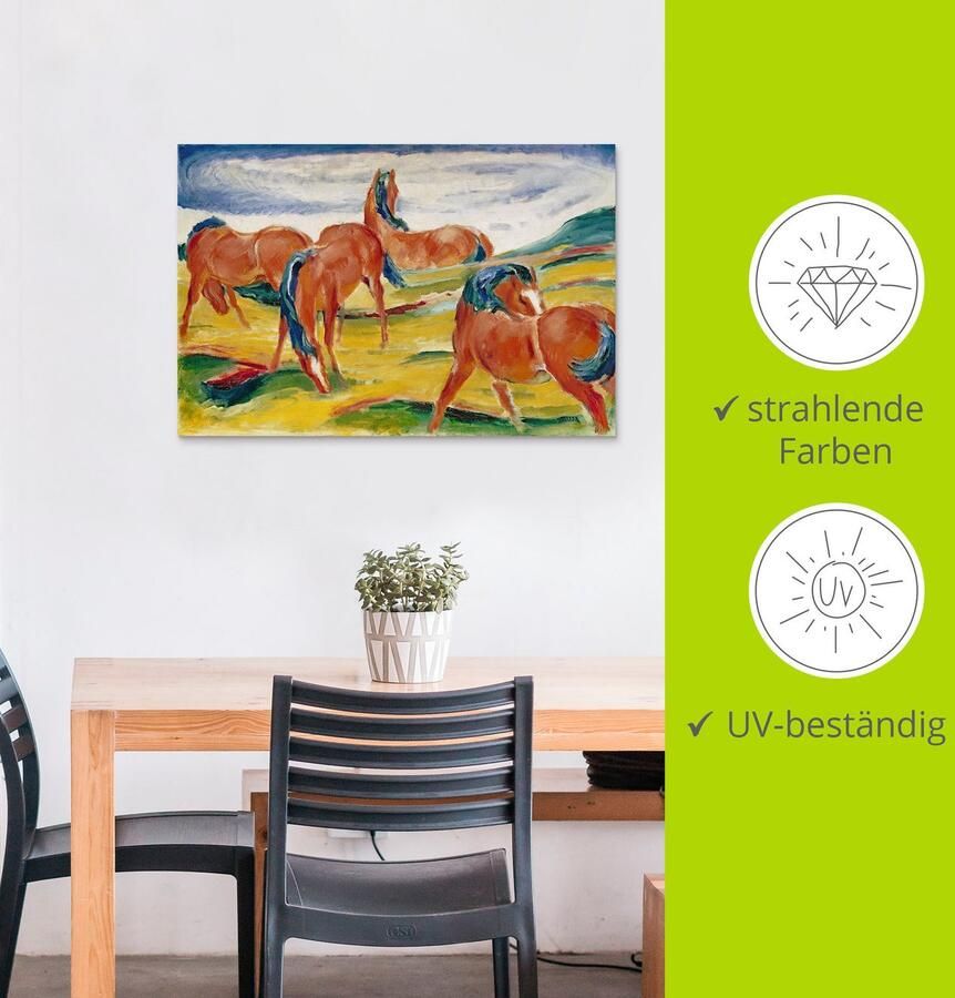Artland Artprint Grazende paarden III. 1910 als artprint van aluminium artprint voor buiten artprint op linnen in verschillende maten - Foto 2
