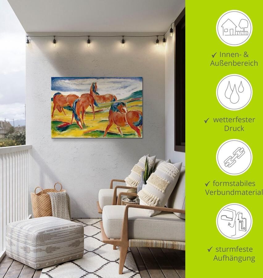 Artland Artprint Grazende paarden III. 1910 als artprint van aluminium artprint voor buiten artprint op linnen in verschillende maten - Foto 3