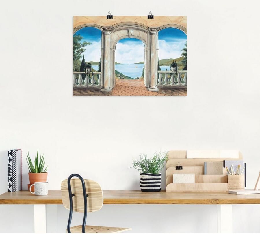 Artland Artprint Grieks terras als artprint op linnen poster in verschillende formaten maten - Foto 6