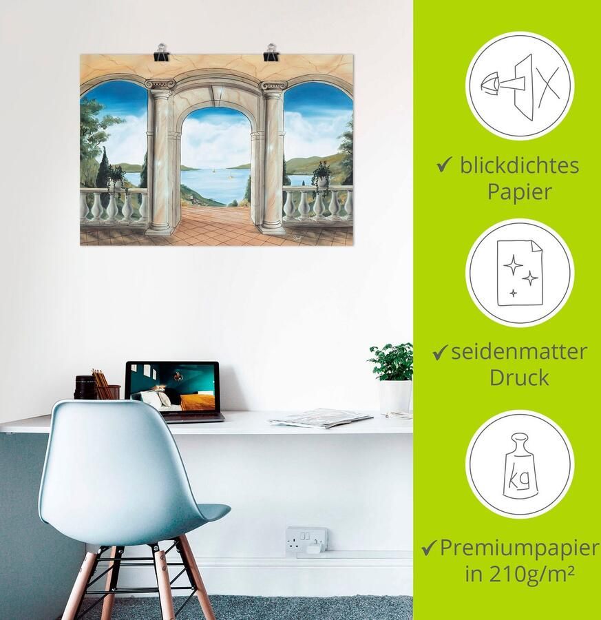 Artland Artprint Grieks terras als artprint op linnen poster in verschillende formaten maten - Foto 4