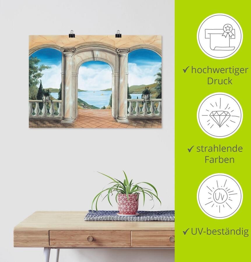 Artland Artprint Grieks terras als artprint op linnen poster in verschillende formaten maten - Foto 5