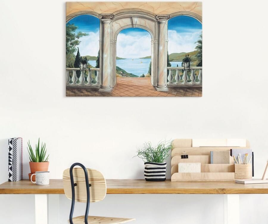 Artland Artprint Grieks terras als artprint op linnen poster in verschillende formaten maten - Foto 5