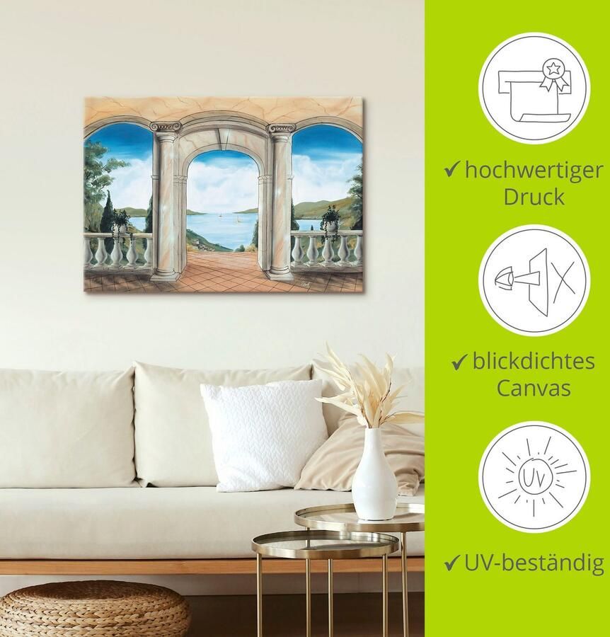 Artland Artprint Grieks terras als artprint op linnen poster in verschillende formaten maten - Foto 4