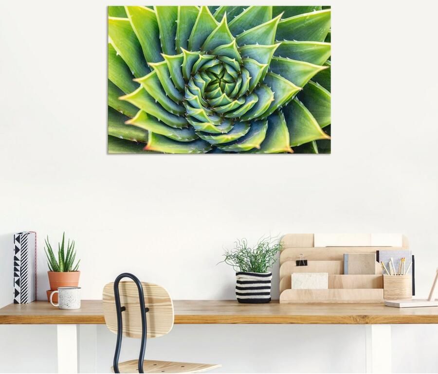 Artland Artprint Groene spiraal als artprint van aluminium artprint op linnen muursticker of poster in verschillende maten - Foto 6