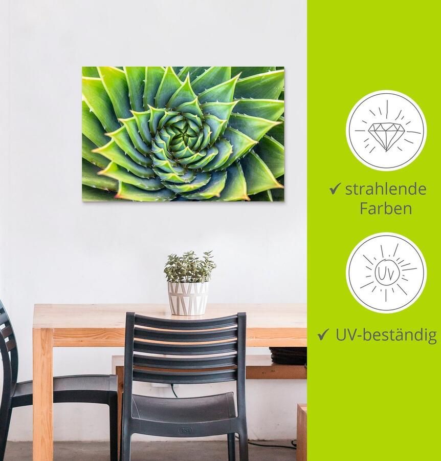 Artland Artprint Groene spiraal als artprint van aluminium artprint op linnen muursticker of poster in verschillende maten - Foto 3