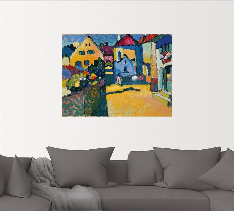 Artland Artprint Groene straat in Murnau. 1909 als artprint op linnen poster muursticker in verschillende maten - Foto 4