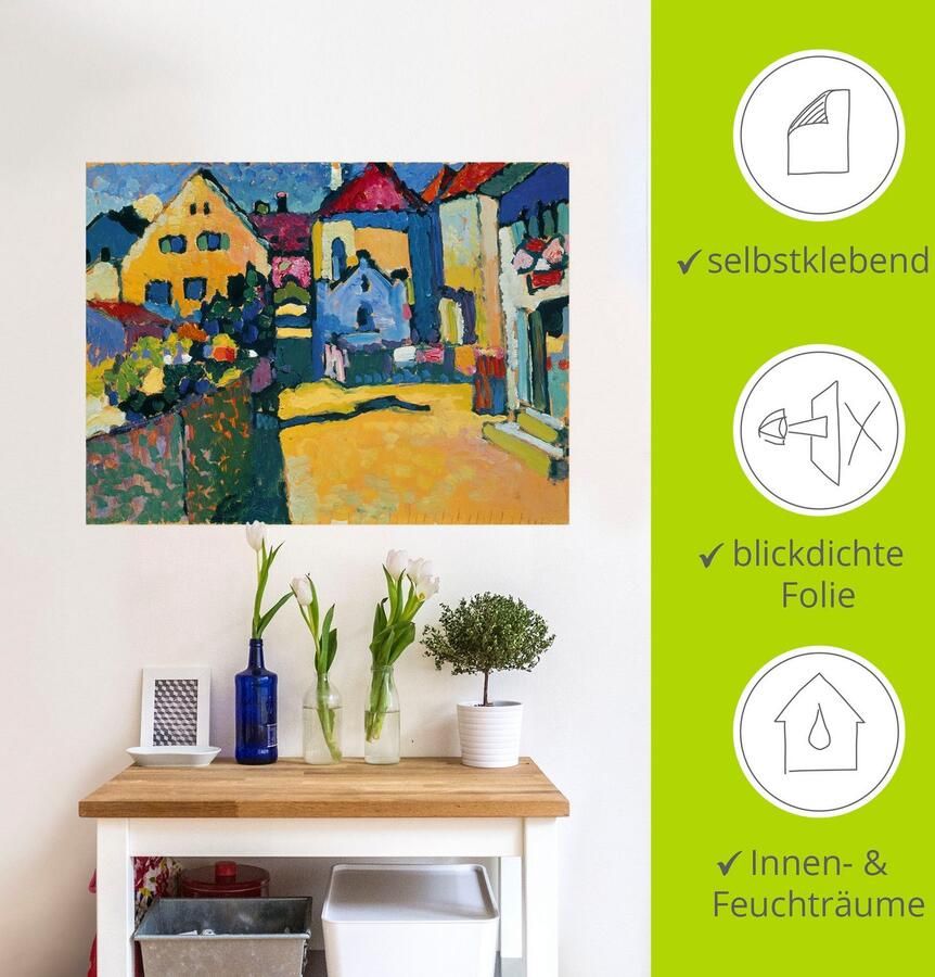 Artland Artprint Groene straat in Murnau. 1909 als artprint op linnen poster muursticker in verschillende maten - Foto 3